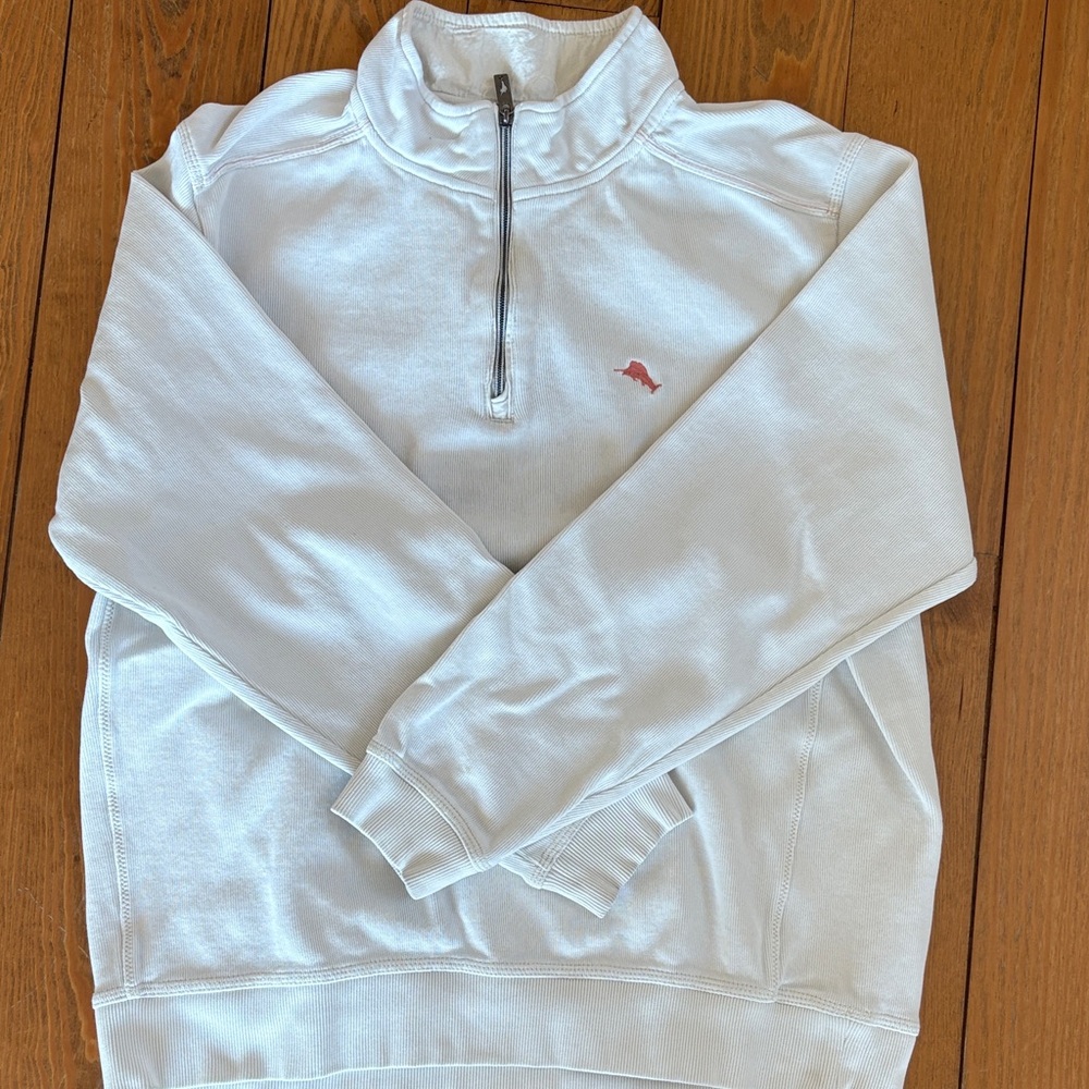 Tommy Bahama White Zip-Up Sweater